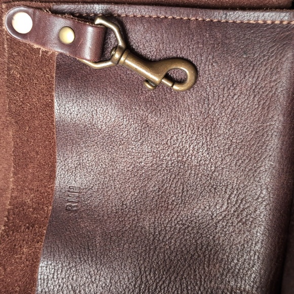 💥Go Forth Goods Avery Large Tote Bag Mocha Pebbled Leather Made in America💥 - Picture 11 of 16